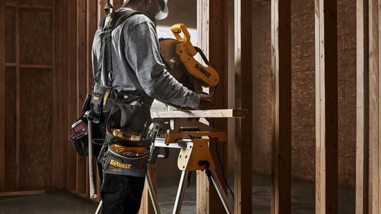 man wearing DeWalt tool belt