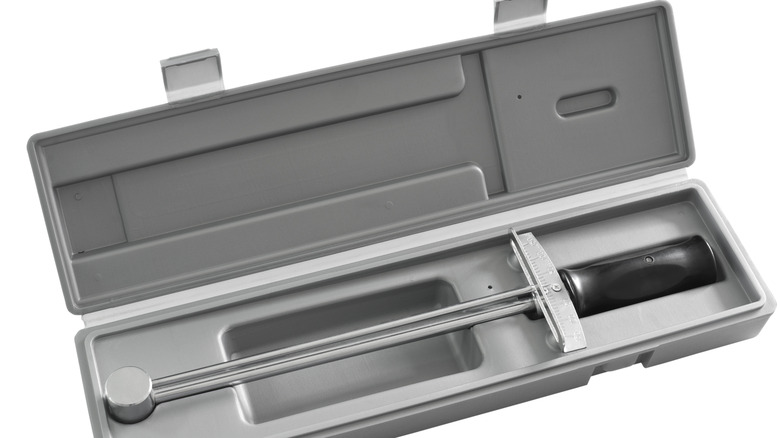 Beam-style torque wrench in grey plastic cast