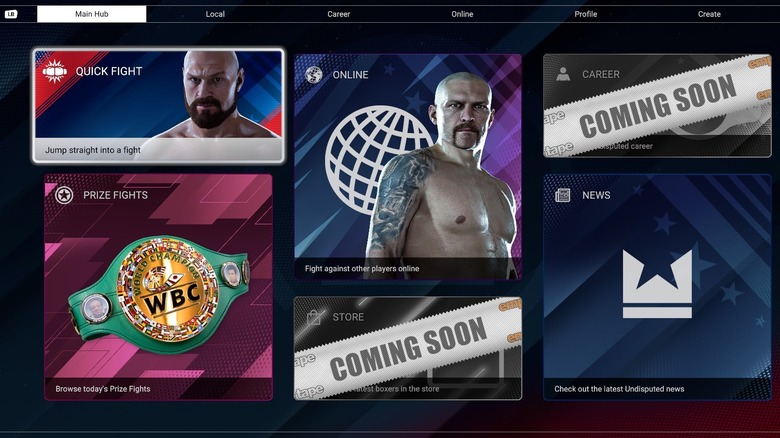 The main menu