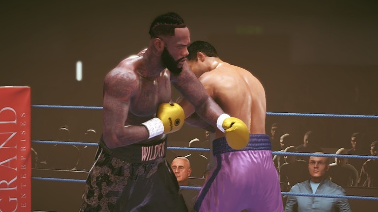 Joe Louis and Deontay Wilder going past eachother in an awkward way