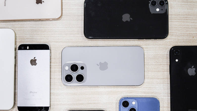 Sever different iPhone models
