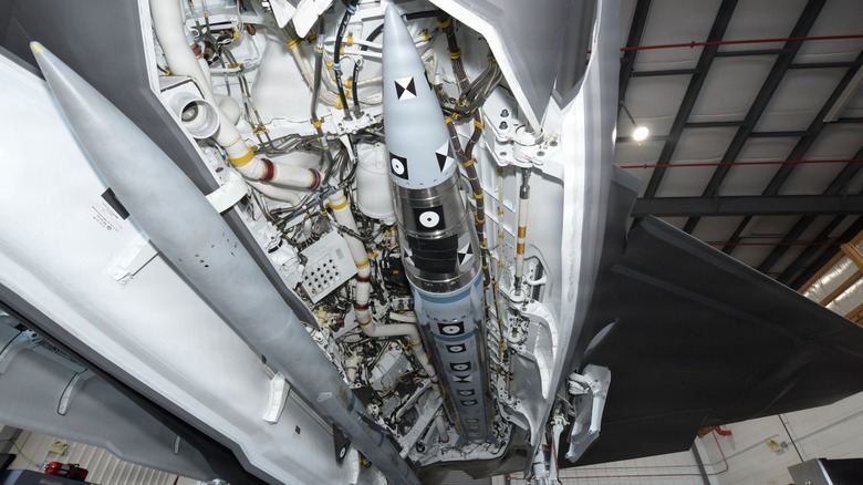 An AIM-424 Long Range Air-to-Air Missile (LRAAM) mounted inside an F-35C