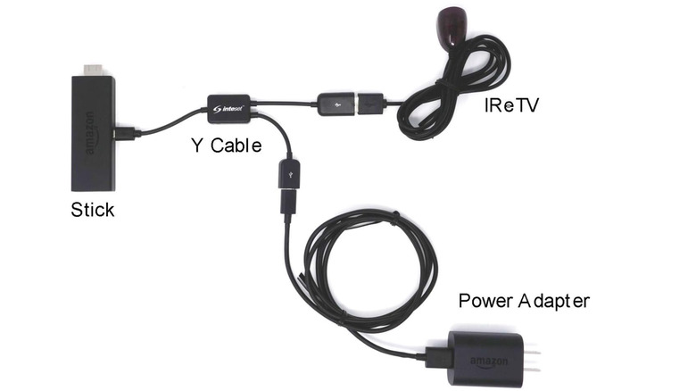 Infrared receiver plugged into Amazon Fire TV Stick