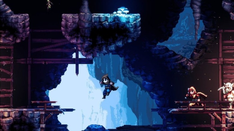 The Sandfox exploring an underground area