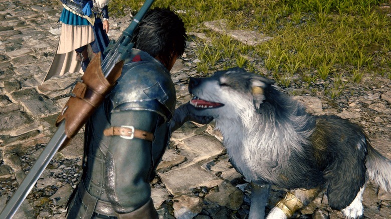 Petting a dog in Final Fantasy 16