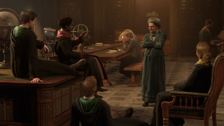 Students in a class in Hogwarts Legacy