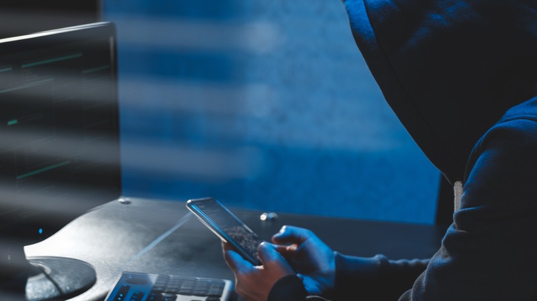 Hacker in front of PC