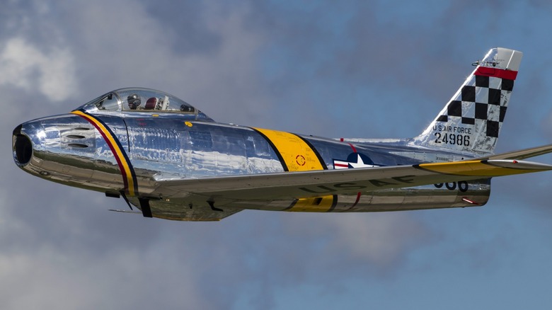 North American F-86 Sabre in level flight