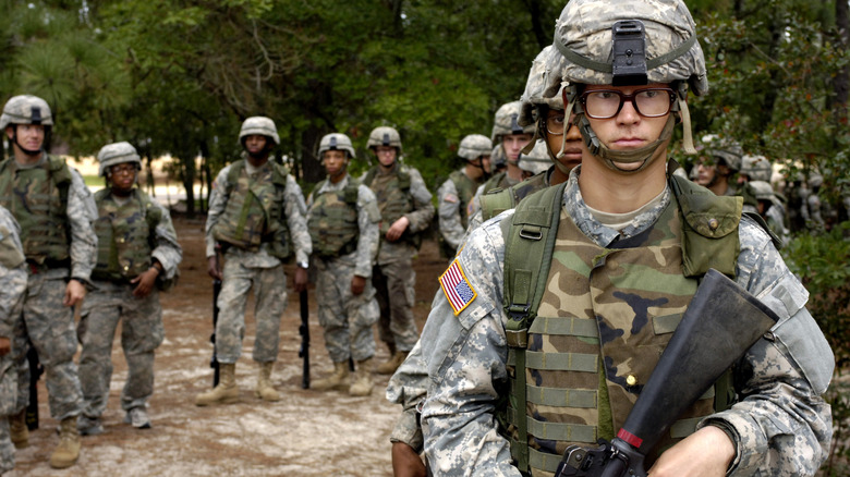 Army recruits doing basic training at Fort Jackson