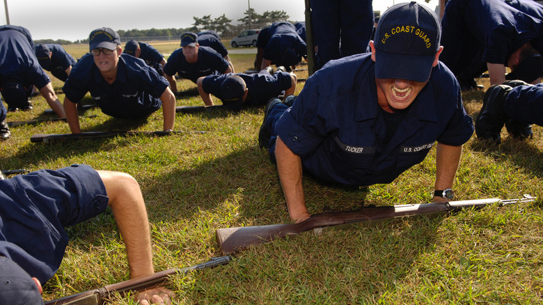 Coast Guard recruits in basic training