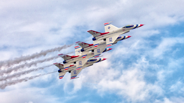 The U.S. Air Force Thunderbirds in formation