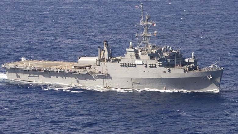The USS Juneau at sea.