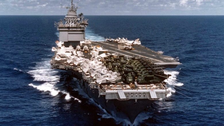 The USS Enterprise en route back to the United States following the evacuation of Saigon