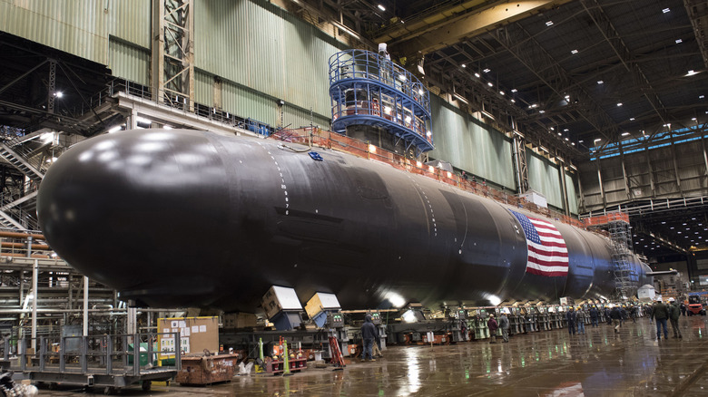 Virginia Class submarine under maintenance