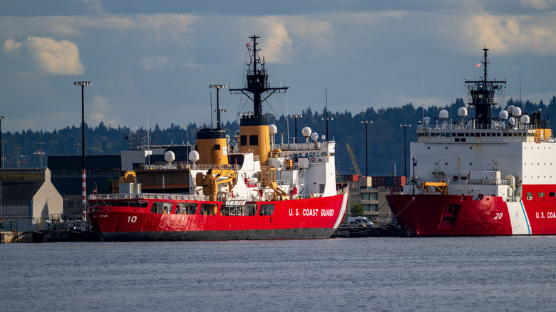 Docked U.S. Coast Guard ships