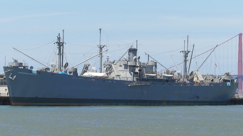 A Liberty Ship moored as a museum