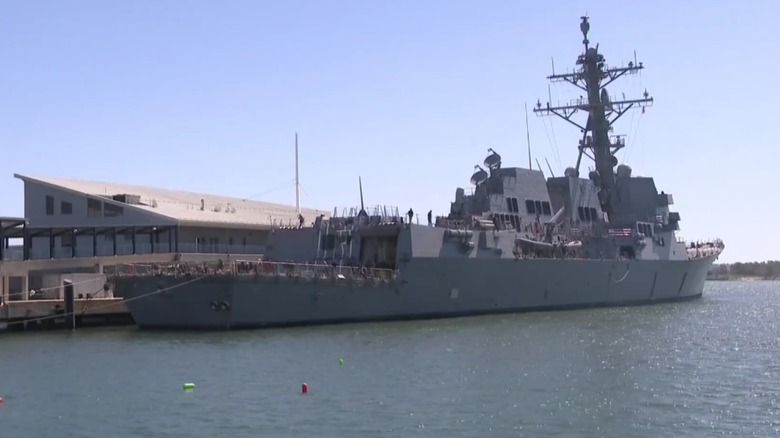 The USS Patrick Gallagher in harbor.