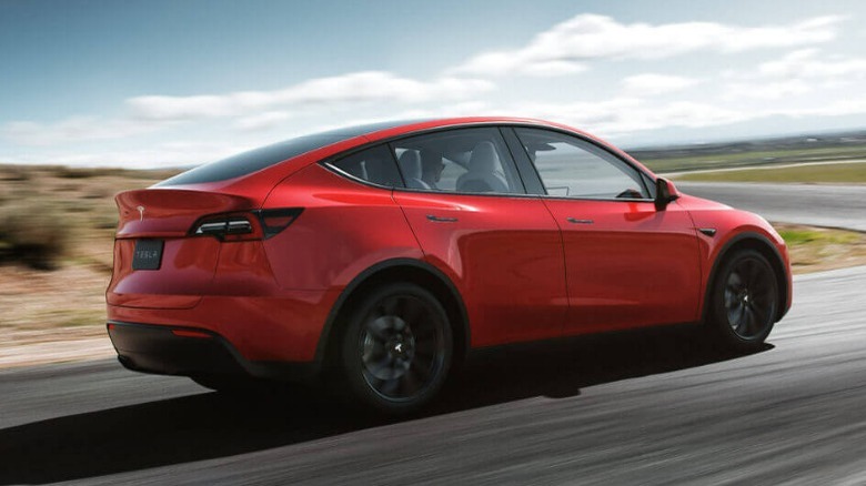 Tesla Model Y driving