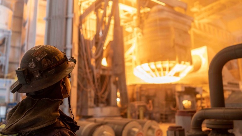 U.S. Steel worker in facility