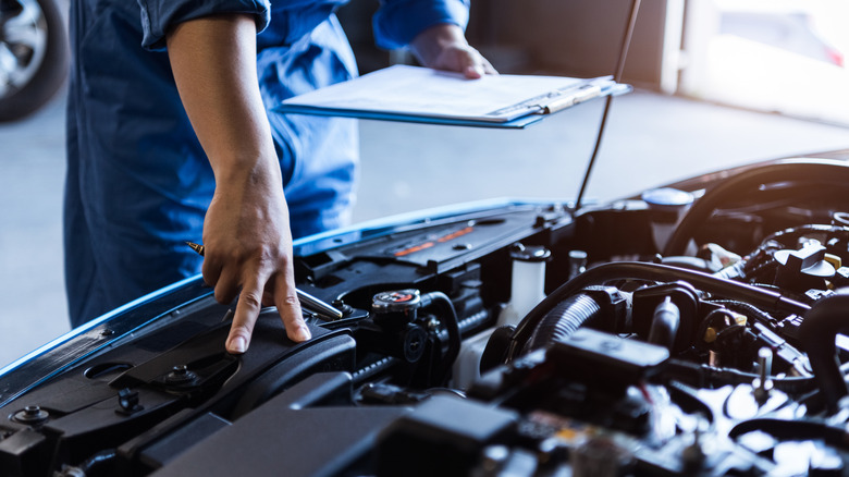Mechanic carrying out an inspection