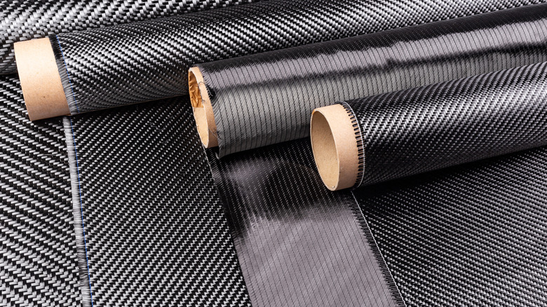 Rolls of carbon fiber after a final finish