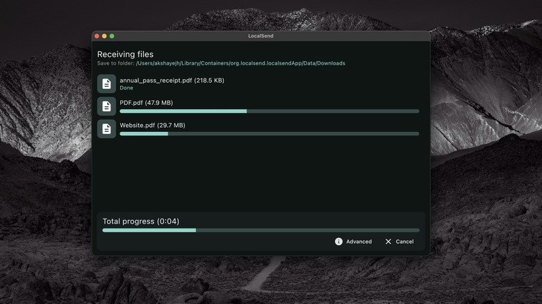 LocalSend app on desktop