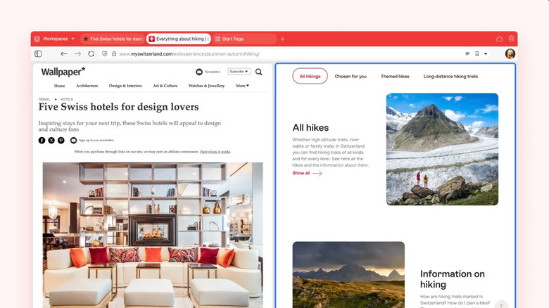 Vivaldi Browser with several open tabs on a desktop