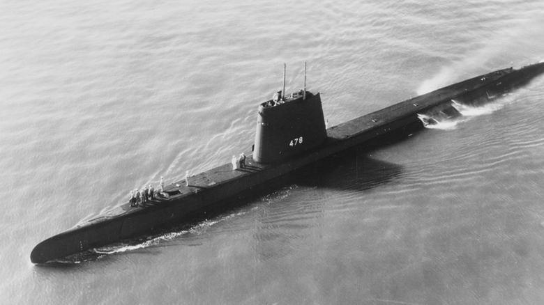 USS Cutlass in water