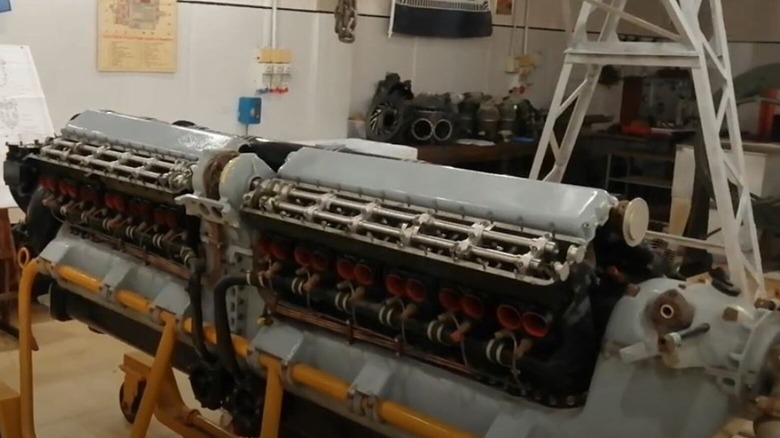 Side view of Fiat V24 engine
