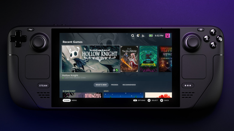 Steam Deck recent games menu