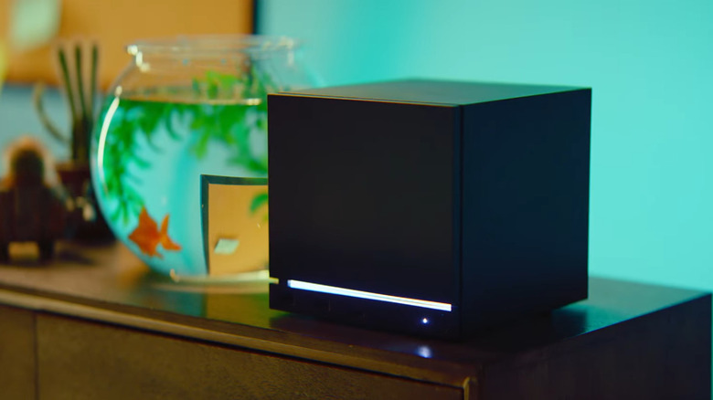 Steam Machine with fish bowl on counter