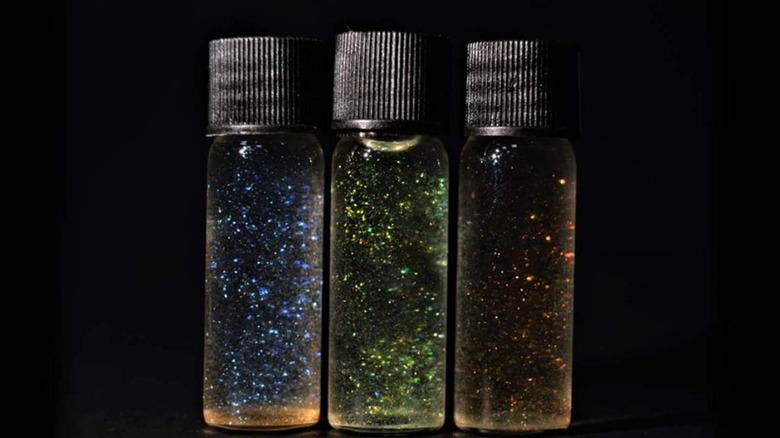 Three vials of glitter