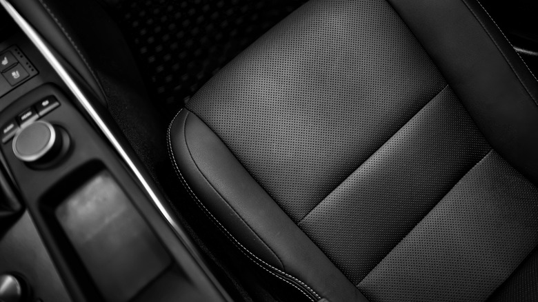 a leather car seat 