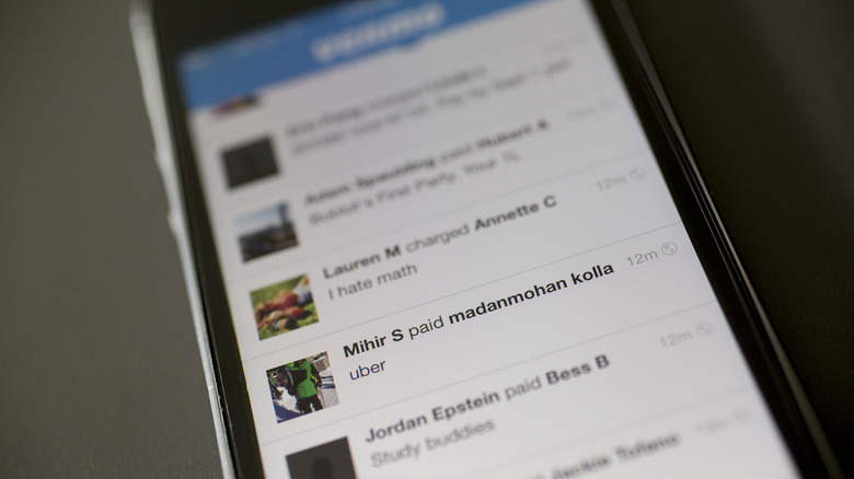 iPhone showing Venmo transactions