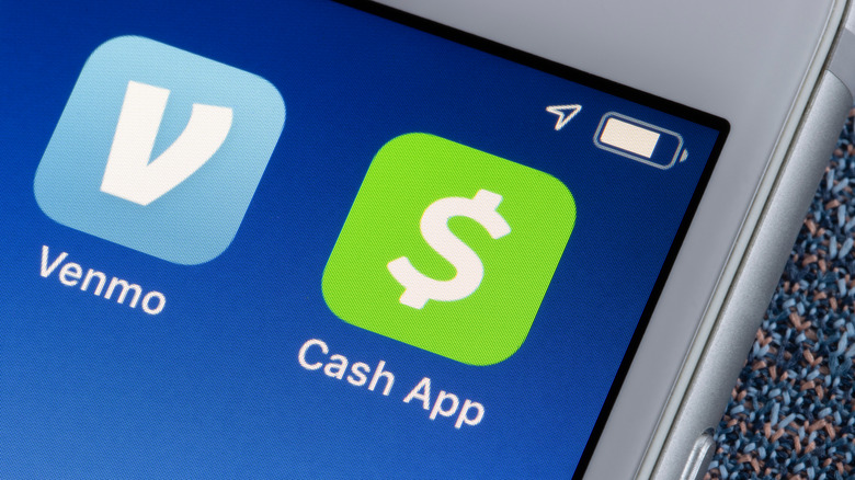 Venmo and Cash App on a mobile screen
