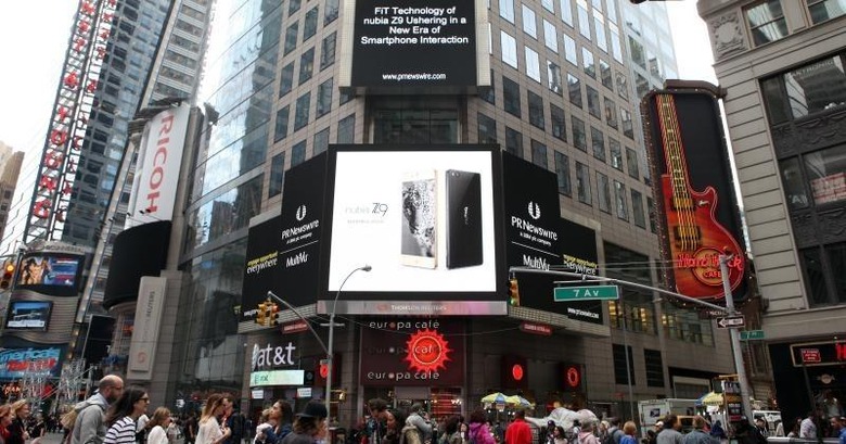 nubia Z9 in Times Square