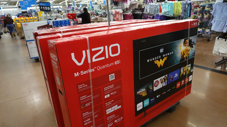A packed Vizio TV at Walmart