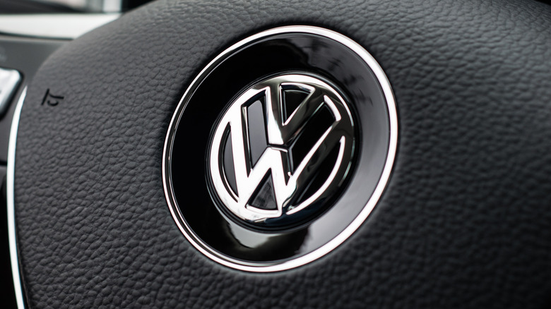 Volkswagen logo steering wheel