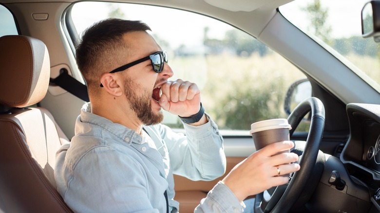 person driving while tired