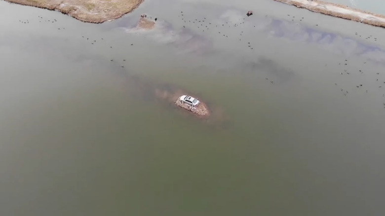 A 2001 Volvo S80 sitting on Scott Mann's Volvo Island in Ottawa, Illinois