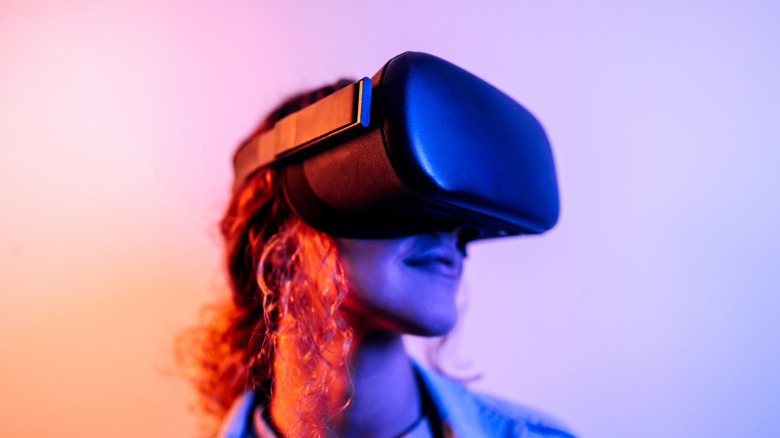 Woman using a VR headset