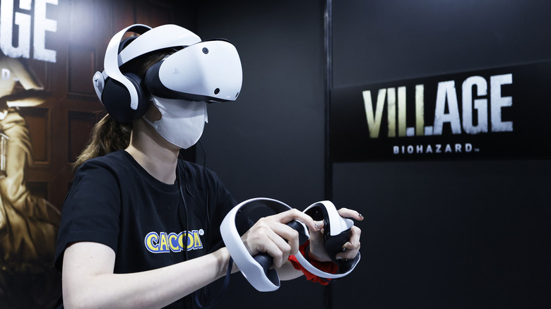 Gamer playing PlayStation VR2