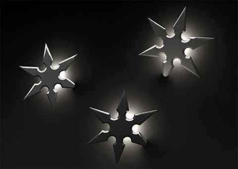 wall mounted led lamp throwing stars