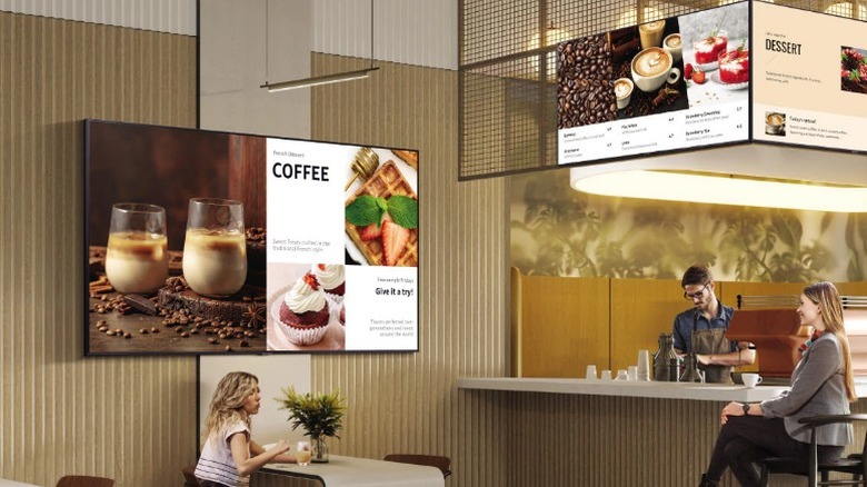 Samsung BEC-H Series used as displays in cafes