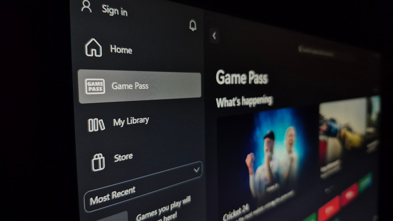 Screen displaying log in page for Xbox Game Pass