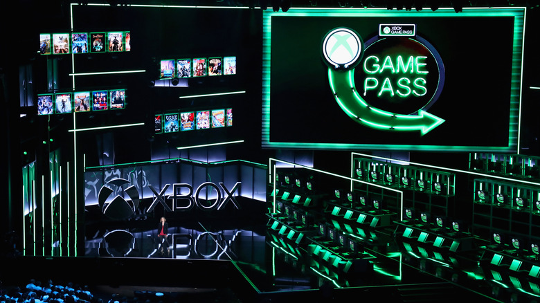 Promo image displaying Xbox Game Pass logos