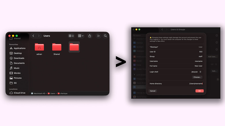 Changing username on macOS