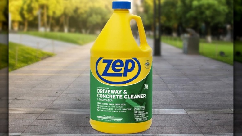 Zep bottle on pavement