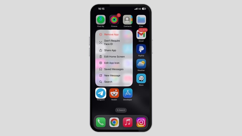 Don't require Face ID option in the iPhone context menu.