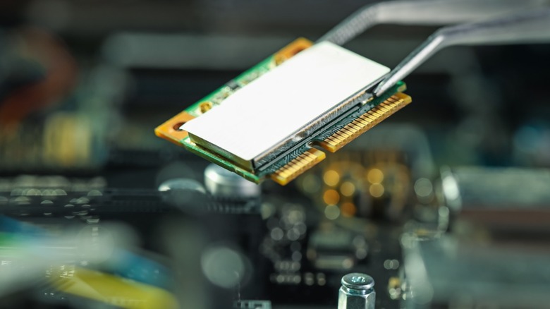 Close up view of a Wi-Fi card
